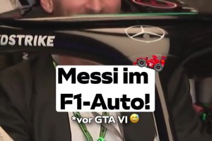 变身 F1 车手！梅西沉浸式体验梅赛德斯战车！