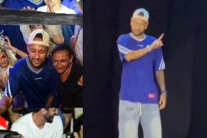 他真会！内马尔带着女儿去看演出，自己也上台与小丑一起表演