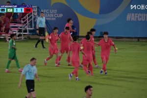 U17男足反击扳平！邝兆镭送助攻，万项扣过防守劲射破门！